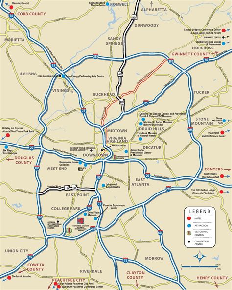 atlanta map with cities|Atlanta Area Map .